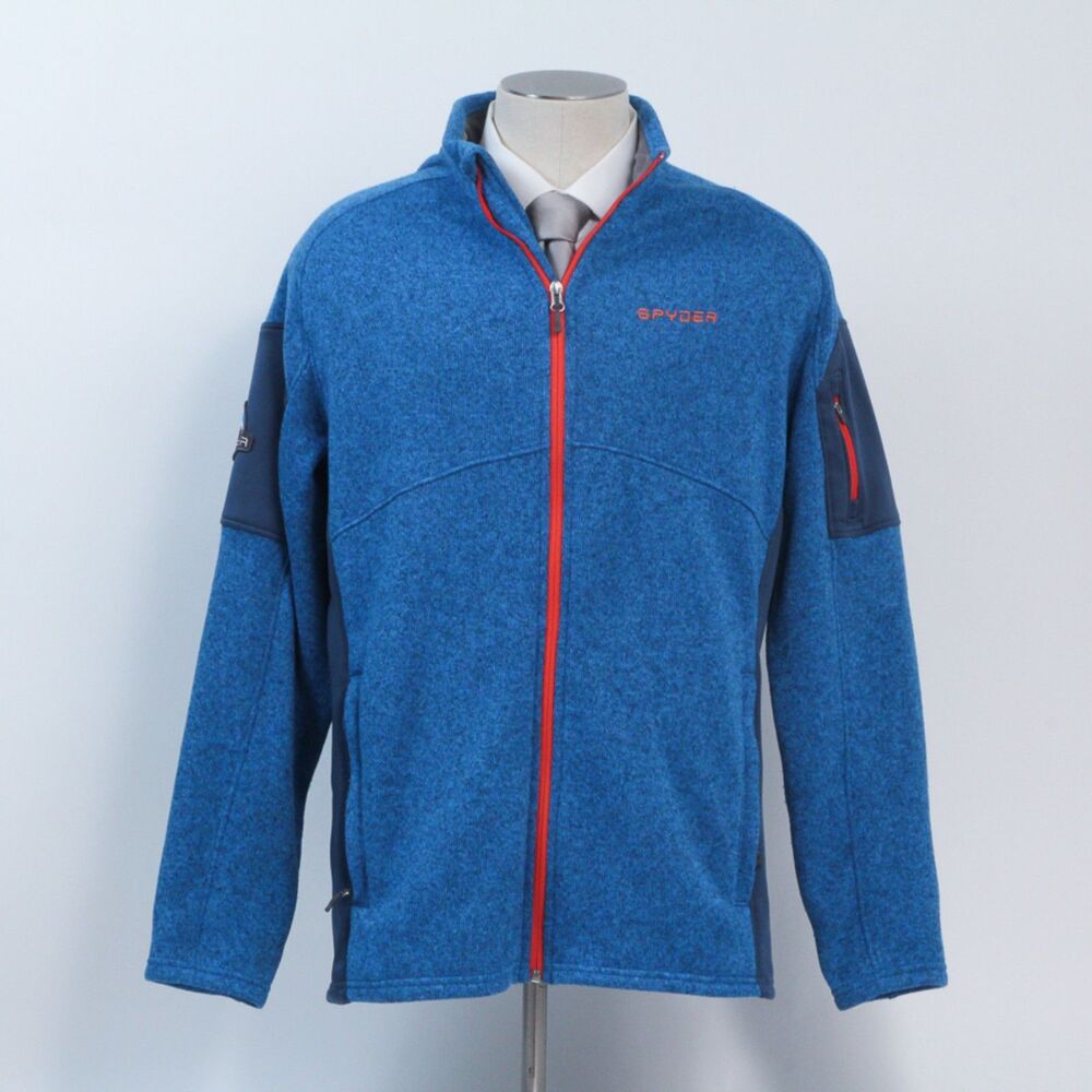 Spyder Men's Empire Blue XL Fleece Jacket Full Zip Performance Hiking Midweight